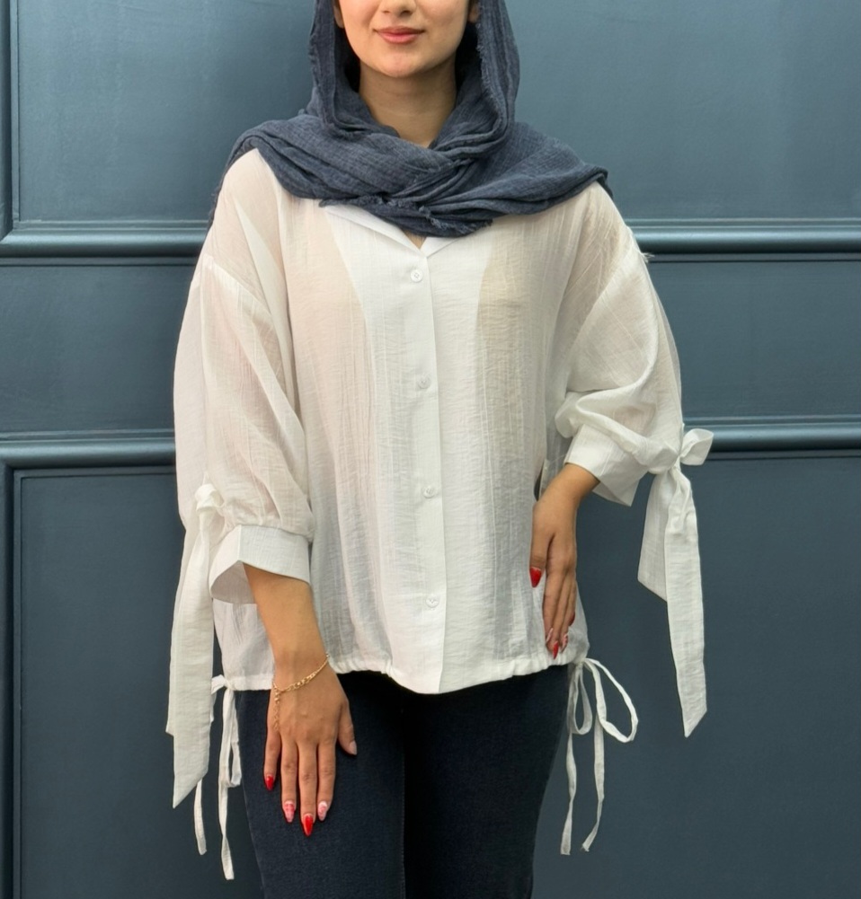 شومیز کنار بند آستین پاپیون