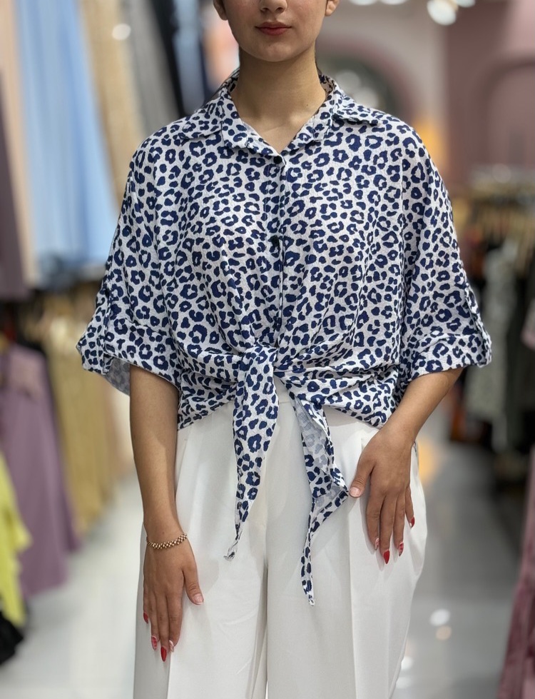 شومیز گره ای پلنگی