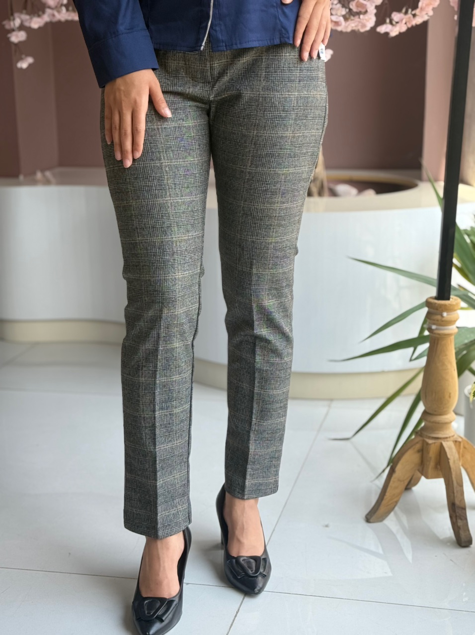 شلوار گواردین چهار خانه